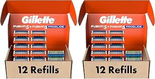 Gillette Fusion5 and ProGlide Men's Razor Blade Refills, 5-Blade Cartridges, Variety Pack, 12 Count (Pack of 2)