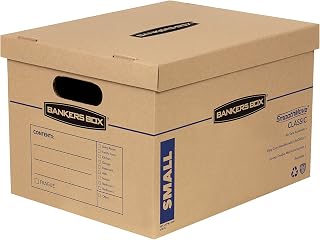Bankers Box 10-Pack Small Classic Moving Boxes with Reinforced Handles | Pack books, files, and dense items with sturdy small boxes built for easy carrying and organized moves.