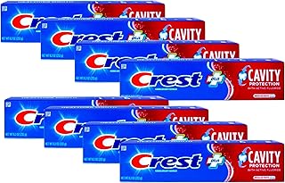 Crest Fluoride Cavity Protection Toothpaste 8.2 Ounce Regular Paste, Bulk Toothpaste, Prevents Cavities Before They Start (8 Pack)