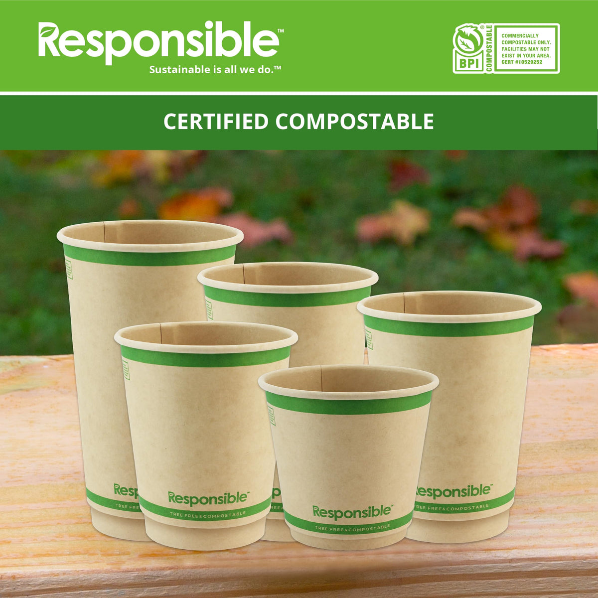 12 oz Double Wall Insulated Paper Coffee Cups (500 Count) by Responsible Products – 12 Ounces, 12.0 fluid_ounces, Paper, Classic White, Pack of 500