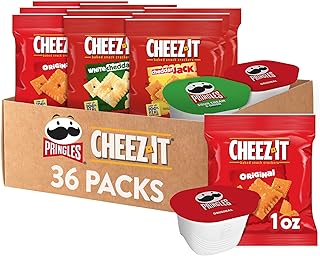 Pringles and Cheez-It Variety Pack, Lunch Snacks, Kids Snacks, 1 Oz, Variety Pack (36 Count)