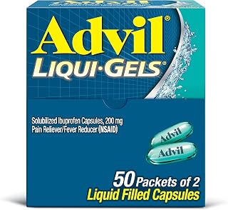 Advil Liqui-Gels Packets, Ibuprofen 200mg, Pain Relief 100 Count