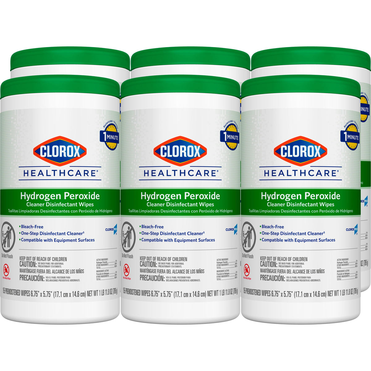 Clorox 155 Count (Pack of 6) / White / Canister 155ct Disinfectant Wipes