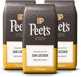 Peet's Coffee 100% Arabica Light Roast Ground Coffee, Sun Catcher Blend 10.5 Ounce Bag (Pack of 3)