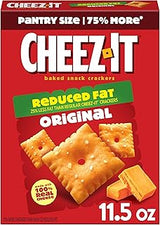Cheez-It Baked Snack Cheese Crackers, Reduced Fat Original, Made with 100% Real Cheese, 11.5oz Box