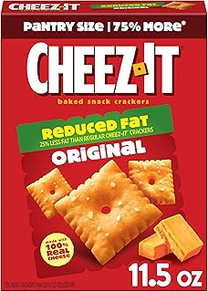 Cheez-It Baked Snack Cheese Crackers, Reduced Fat Original, Made with 100% Real Cheese, 11.5oz Box