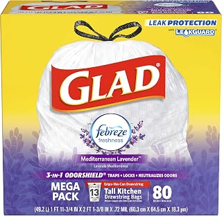 Glad OdorShield Tall Kitchen Drawstring Trash Bags