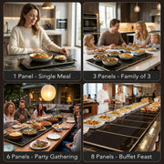 Kiabee Electric Warming Tray, 8 Panels Tempered Glass, Black