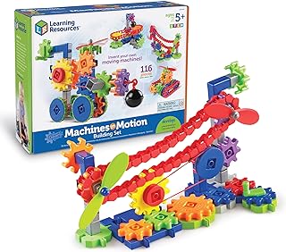 Learning Resources Gears! Gears! Gears! Machines in Motion - Toddler STEM, Building Toys for Kids, Hands-On Construction & Engineering Set, Critical Thinking, Fine Motor Skills