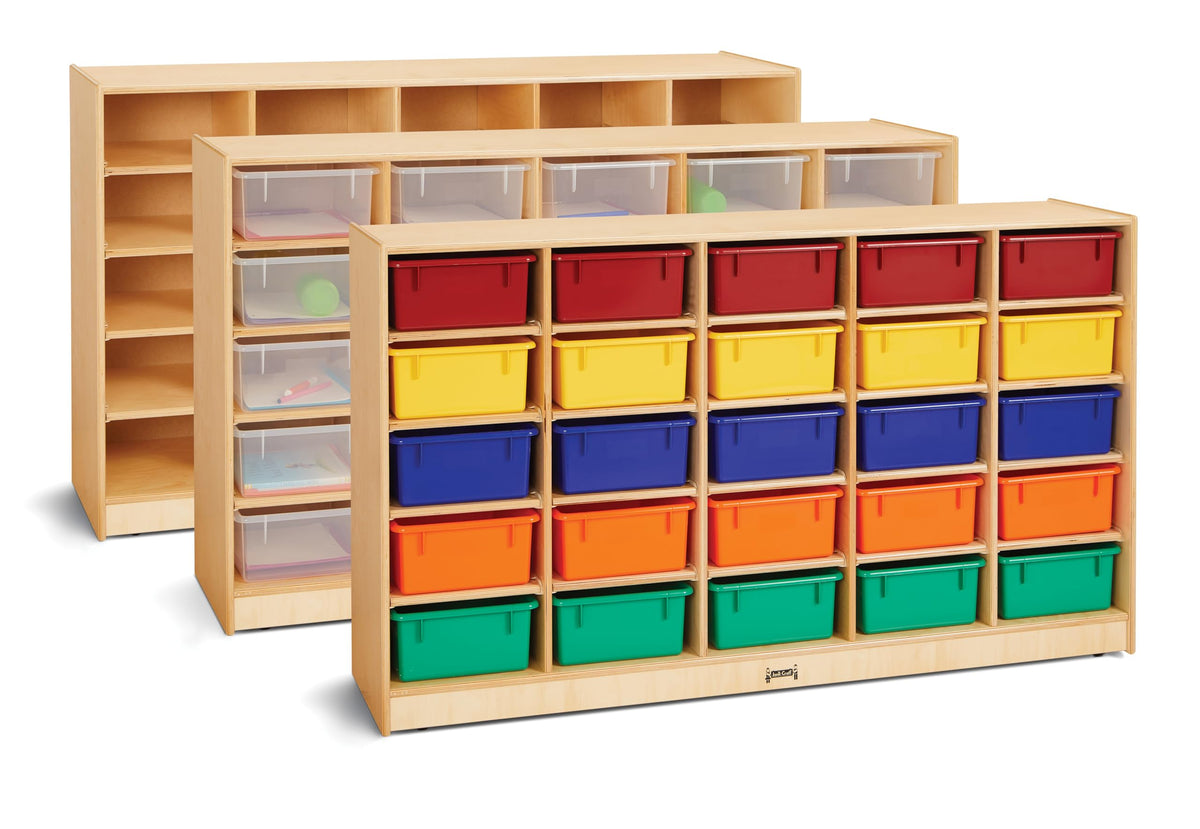 25 Tub Mobile Storage with Clear Bins by Jonti-Craft – Wood, Model 40260JC