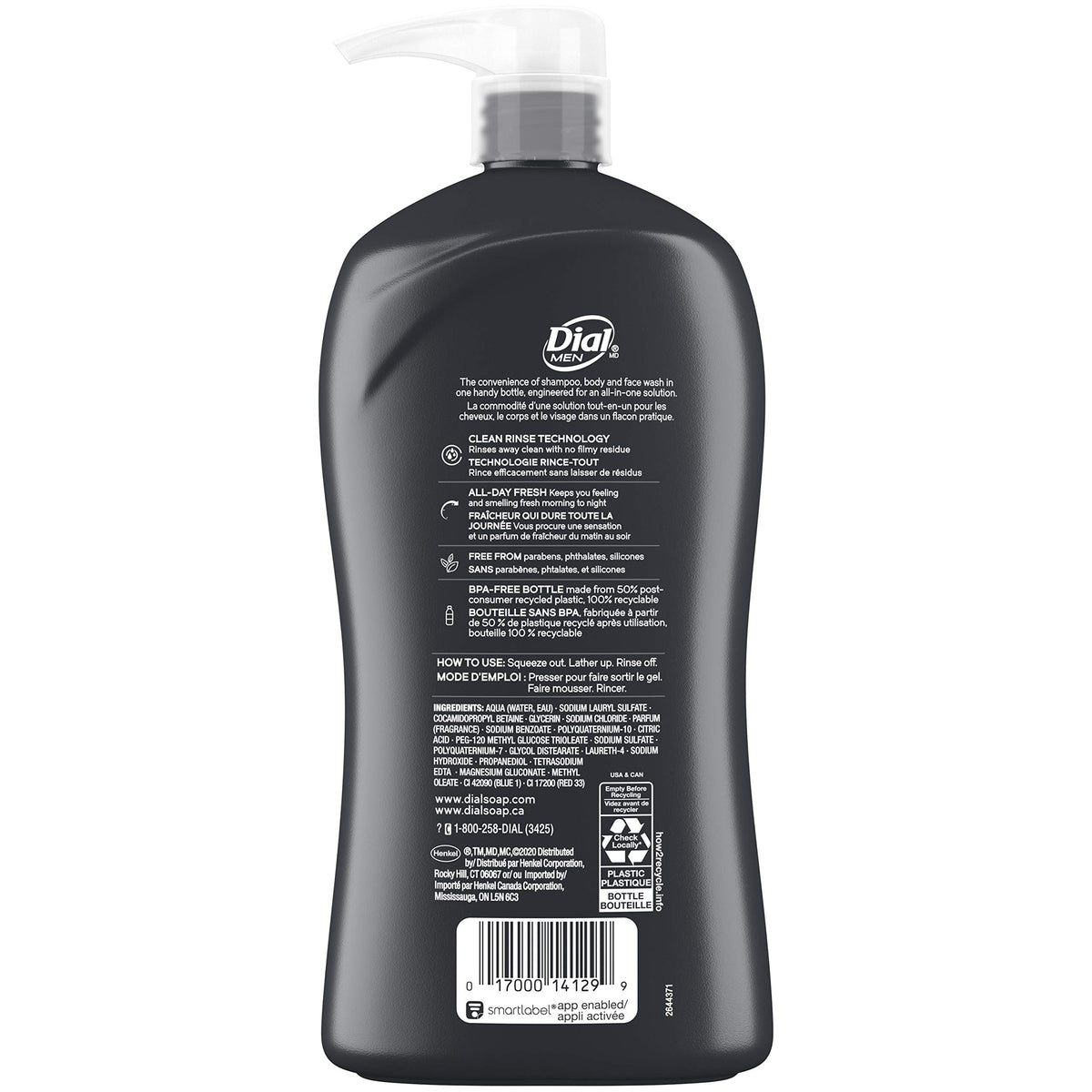 Dial Hydro Fresh / 32 Fl Oz (Pack of 2) / Negro Body Washes