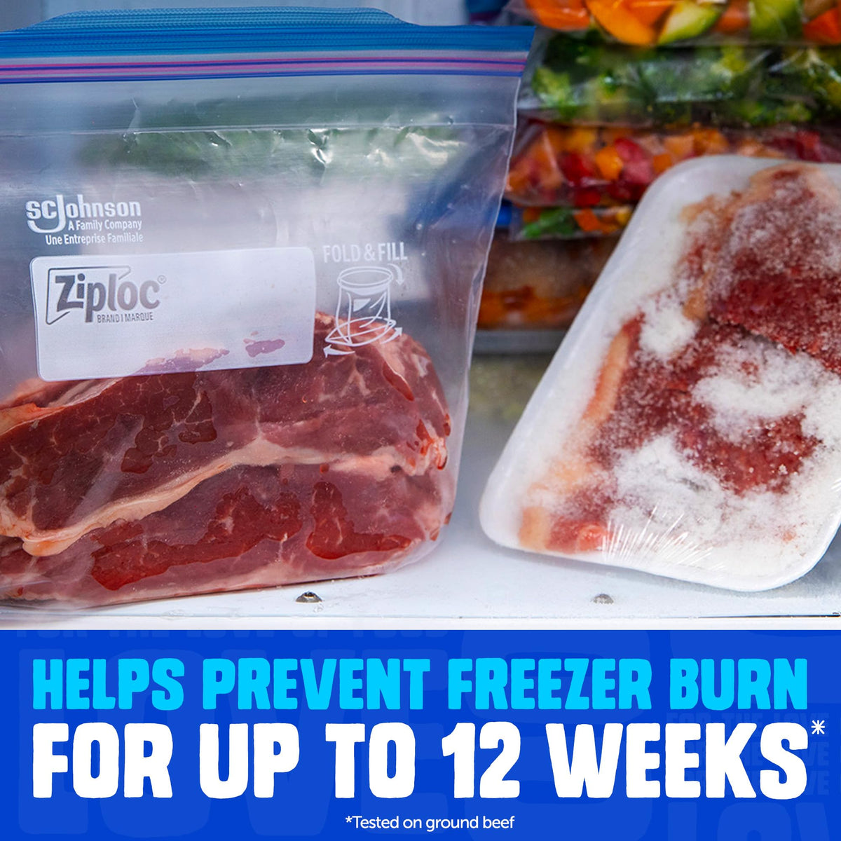 Two Gallon Food Storage Freezer Bags by Ziploc – 30 Count (Pack of 2), 2.0 gallons, Plastic, Blue, Pack of 2