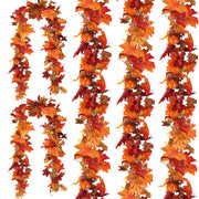 CQURE Artificial Fall Garland, 29.5 Ft Maple Leaf Vines, 5 Pack Yellow