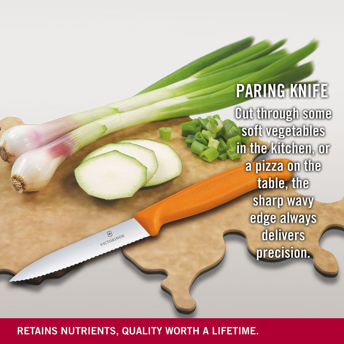 Swiss Classic Paring Knife for Cutting and Preparing Fruit and Vegetables Serrated Blade in Orange 3.9 inches by Victorinox – 3.9", Stainless Steel, Orange, Model 6.7736.L9