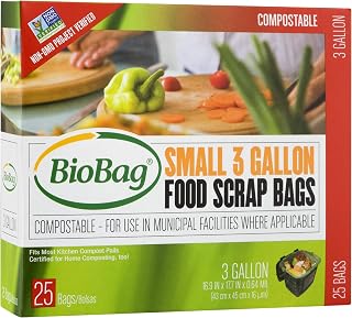 BioBag Food Waste Compostable Bags, 3-Gallon