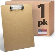 Officemate Recycled Wood Clipboard, 9 x 12.5-Inches, Low-Profile Rust-Resistant Clip, Hardboard Writing Surface with Retractable Hang Tab, Brown