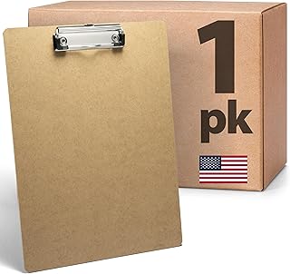 Officemate Recycled Wood Clipboard, 9 x 12.5-Inches, Low-Profile Rust-Resistant Clip, Hardboard Writing Surface with Retractable Hang Tab, Brown