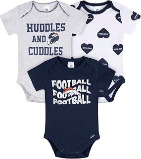 Gerber NFL Baby Girls 3-Pack Onesie Bodysuit