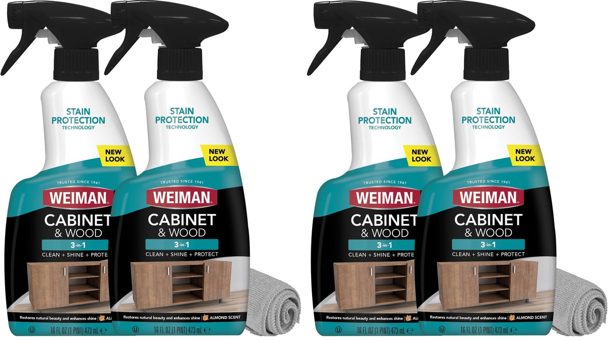 Cabinet and Wood Cleaner by Weiman – 16 fl oz (Pack of 4), Pack of 6, Model 332PK2
