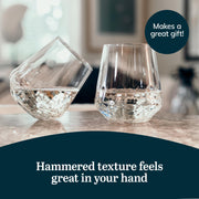 Libbey Hammered 8 (17.75 oz) / 17 Ounces, Set of 8 / Modern Wine Glasses