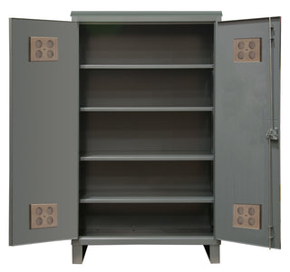 Extra Heavy Duty Welded 12 Gauge Steel Outdoor Shelf Cabinet by Durham – Alloy Steel, Grey, Model HDCO246078-4S95