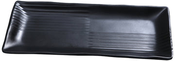 Black pearl-1 Rectangle Plate by Yanco – Medium, Melamine, Black, Pack of 48, Model BP-2209