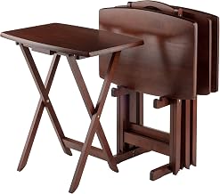 Winsome Darryl Set of 4 Oversized Foldable Tables, Walnut, 26"