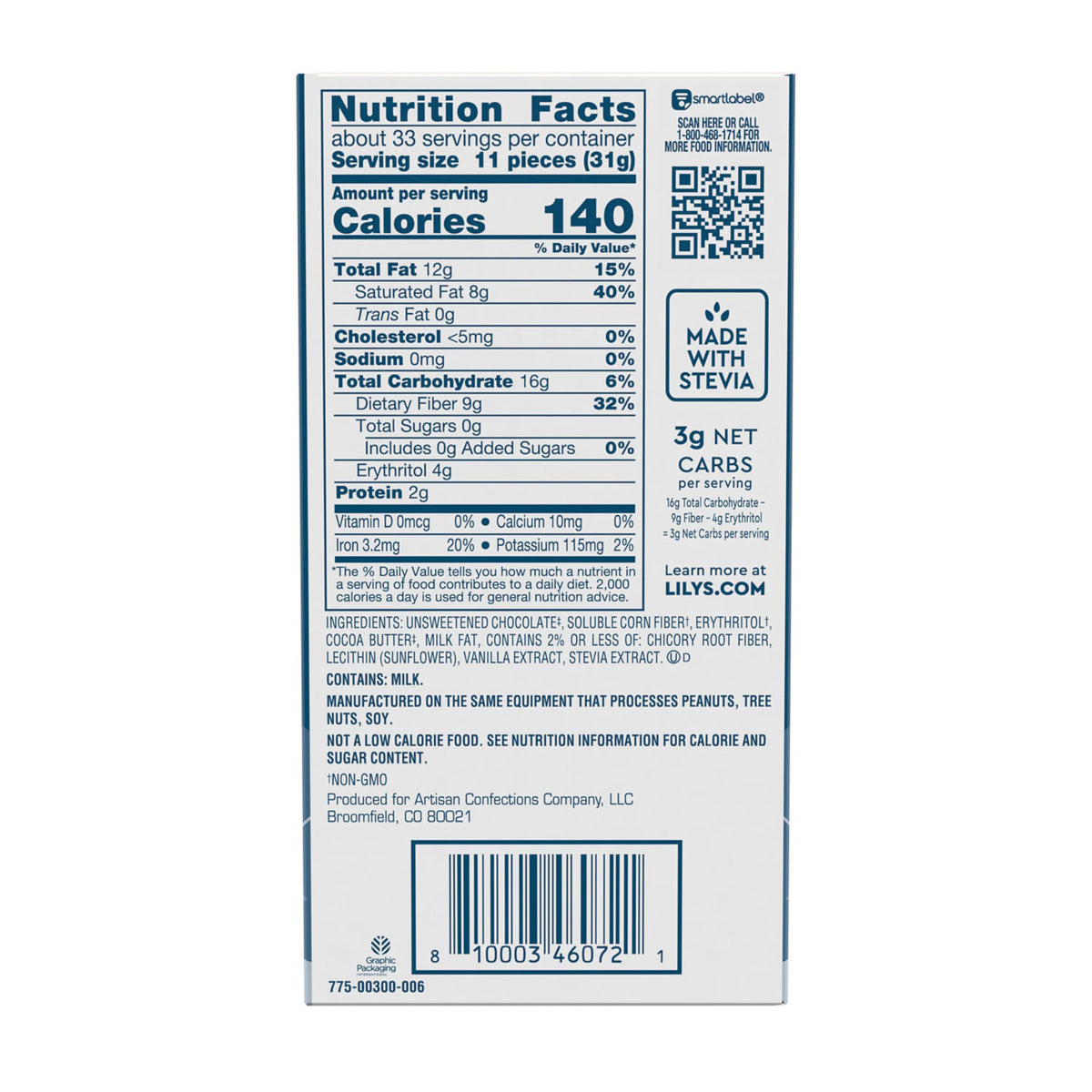 Lily's Original / 36 Ounce (Pack of 1) / Bar Candy & Chocolate Bars
