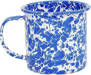 Crow Canyon Home Splatter Enamelware 16 oz Large Mug, Blue