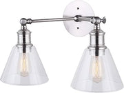 Canarm IVL628A02BN Larken 2 Light Vanity Light, Brushed Nickel with Clear Glass