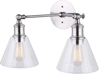 Canarm IVL628A02BN Larken 2 Light Vanity Light, Brushed Nickel with Clear Glass