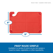San Jamar Red / 1 / 9"L x 6"W Cutting Boards