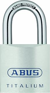 80TI/50 KD Titalium Aluminum Alloy Padlock Keyed Different by ABUS – 135x190cm, Hardened Steel, Black, Model 80 TI/50
