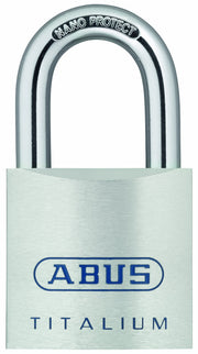 80TI/50 KD Titalium Aluminum Alloy Padlock Keyed Different by ABUS – 135x190cm, Hardened Steel, Black, Model 80 TI/50