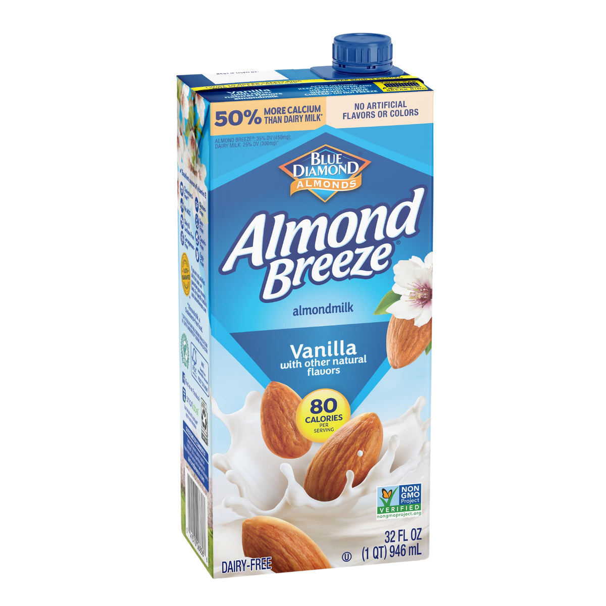 Breeze Dairy Free Almondmilk by Blue Diamond Almonds – 32 Fl Oz (Pack of 12), Pack of 12, Model 19005