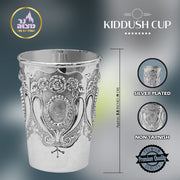 Ner Mitzvah Kiddush Cup, Nickel Plated Metal, 5.7 Ounces