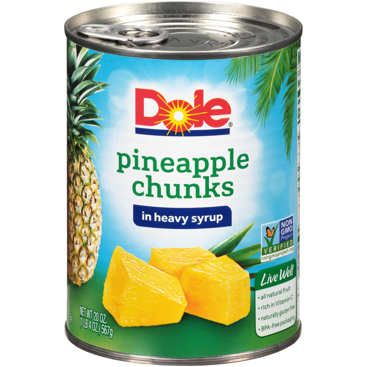 Pineapple Chunks In Syrup by Dole – 20 ounces, Pack of 12