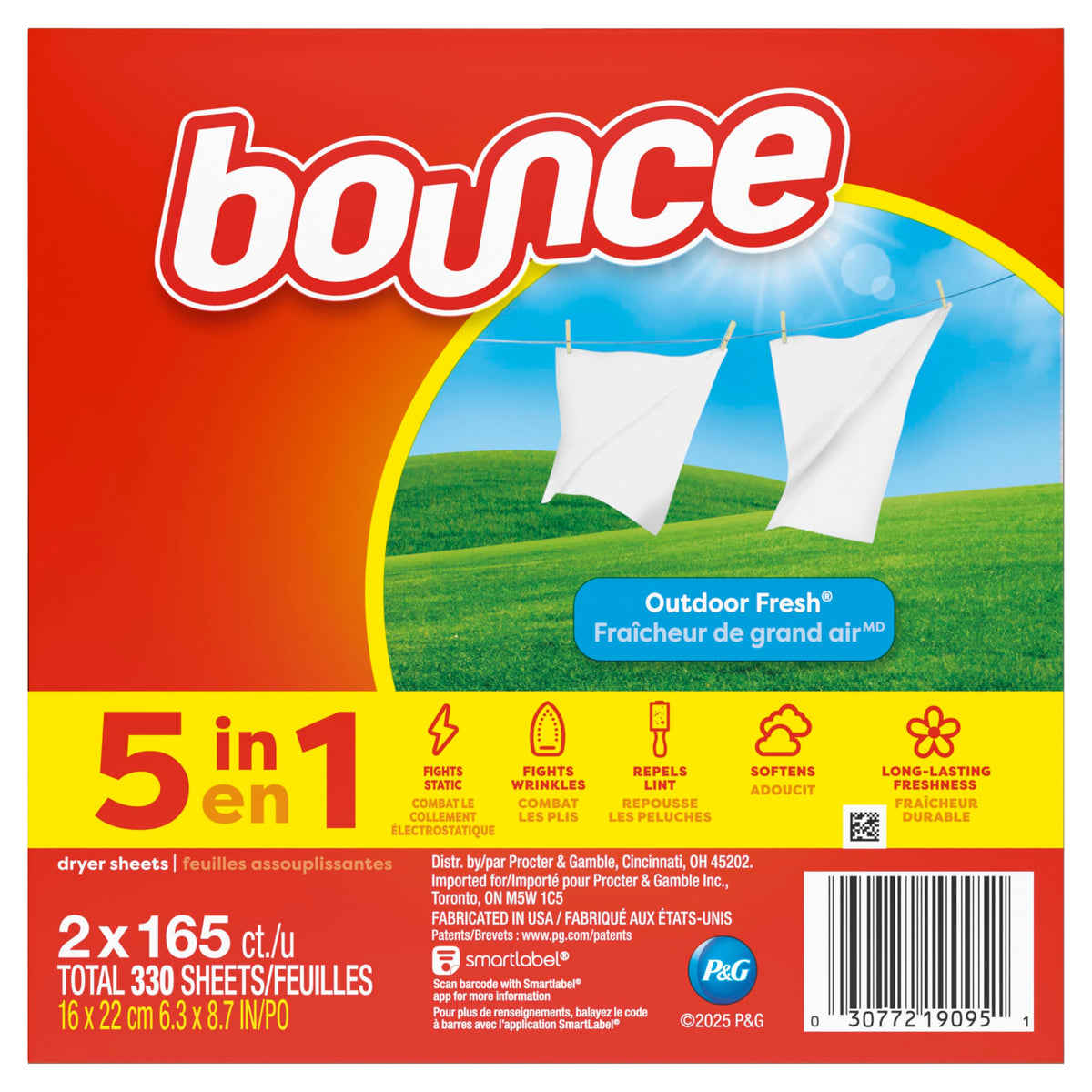 Dryer Sheets by Bounce – 330 Count (Pack of 3), Pack of 3, Model P_15304
