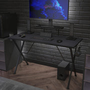 Extended Gaming Mouse Pad by Flash Furniture – 23.8L x 45.8W inches, Fabric, Rubber, Black, Model NAN-GM1031-BK-GG