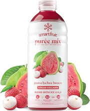 Smartfruit Guava Lychee Breeze + Vegan Collagen– 100% Real Fruit Purée with Pink Guava & Lychee – Great for Smoothies, Juice, Yogurt, Cocktails, Teas & More – 48oz