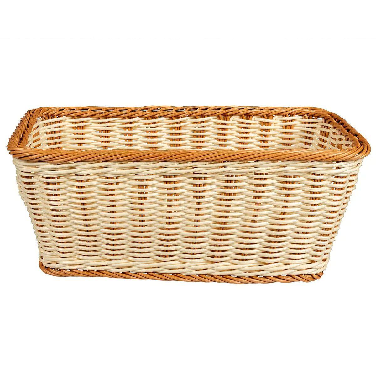 Rectangular Polyweave Bread Roll Serving Basket by GET – Polypropylene, Beige/Brown, Model WB-1520-TT