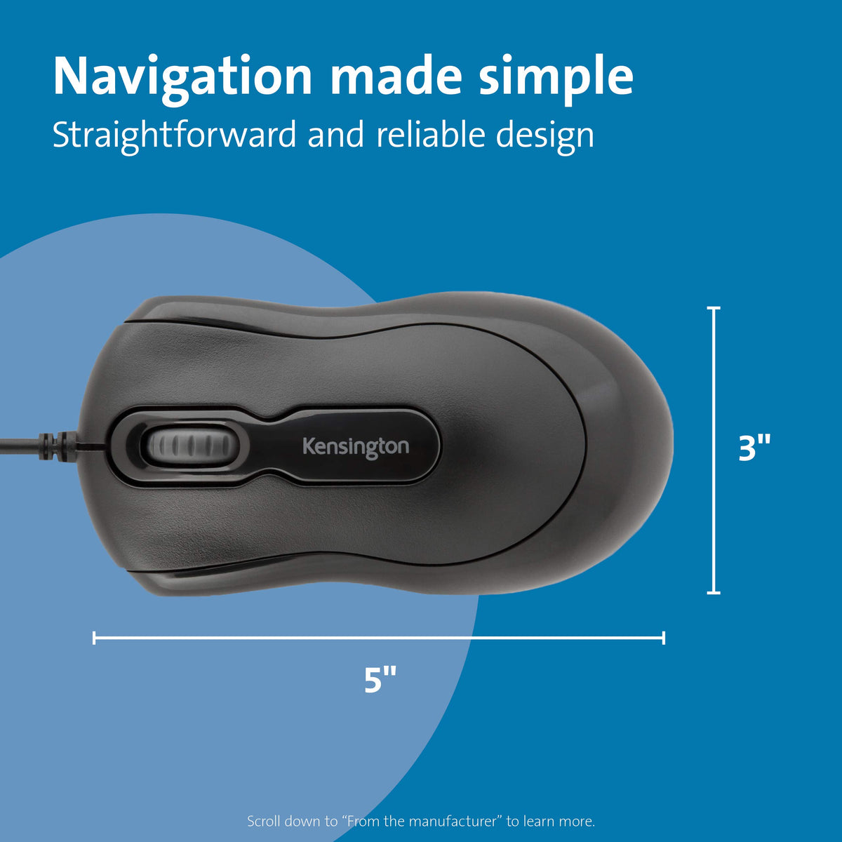 Mouse-in-a-Box Wired USB Mouse () by Kensington – 1 Count (Pack of 1), Plastic, Black, Model K72356US