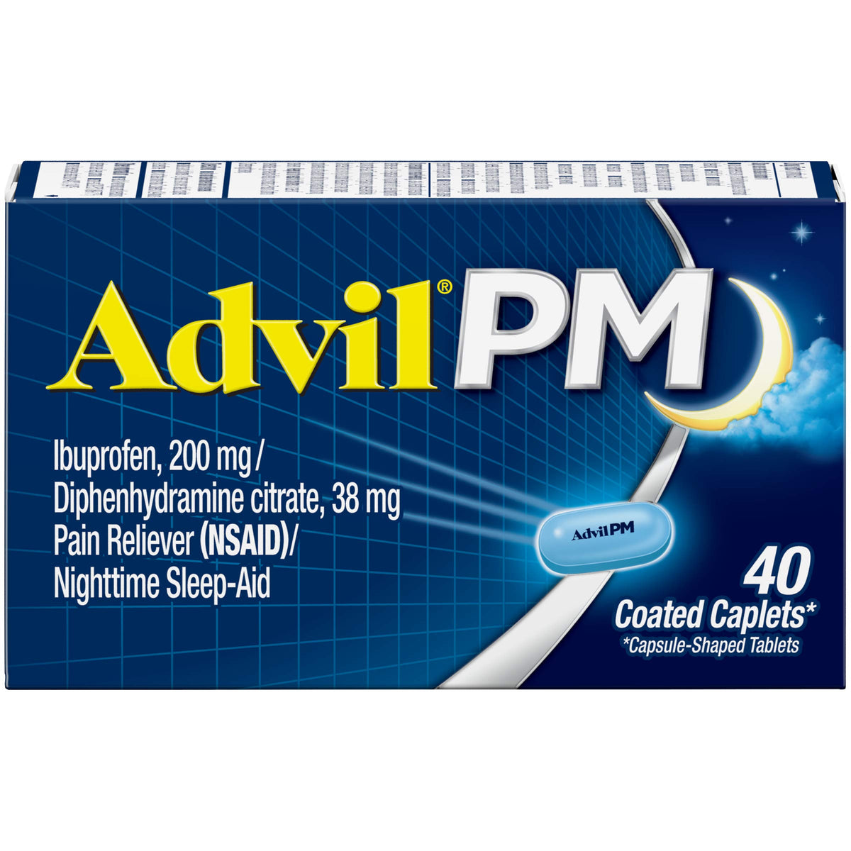 PM Caplets by Advil – 40 Count (Pack of 1), Model 513777