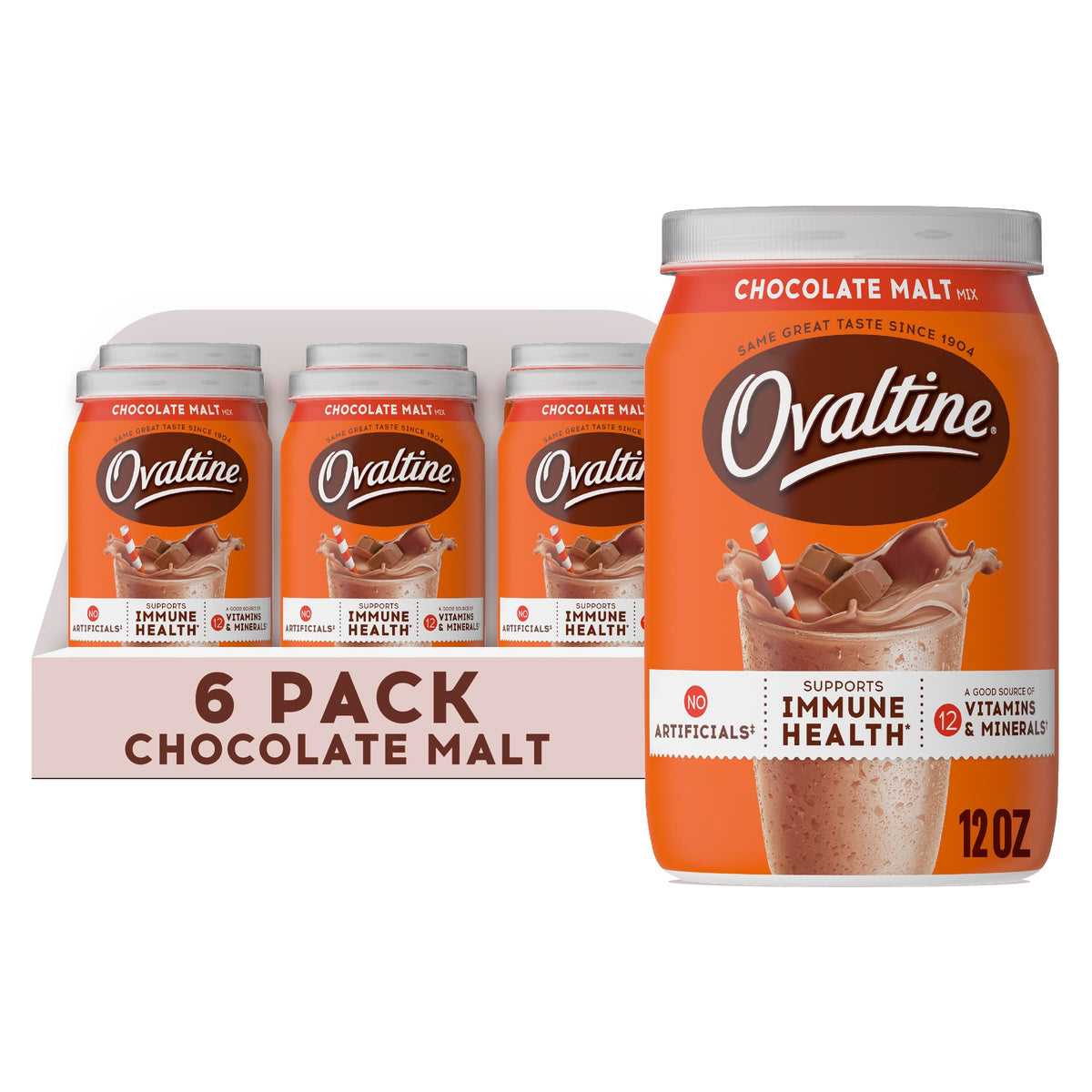 Ovaltine Chocolate Malt / 12 Ounce (Pack of 6) / 6 Chocolate Drink Mixes