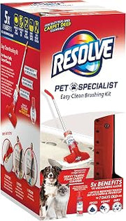Resolve Pet Specialist Easy Clean Brushing Kit includes High Traffic Foam Carpet Cleaner, Pet Stain and Odor Remover, 22oz