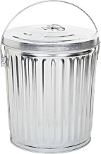 Witt Industries 10GPCL Galvanized Steel 10-Gallon Light Duty Waste Pail and Lid, Round, 16" Diameter x 17-1/4" Height, Silver