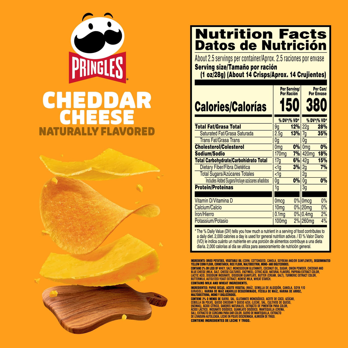 Potato Crisps Chips by Pringles – 2.5 Ounce (Pack of 12), 12 Cans (2.5 Ounce Can), Pack of 12, Model 38000845260