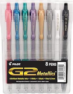 PILOT G2 Pens, Assorted Color Inks, 8-Pack Pouch