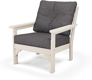 Polywood Vineyard Deep Seating Chair in Sand/Ash Charcoal