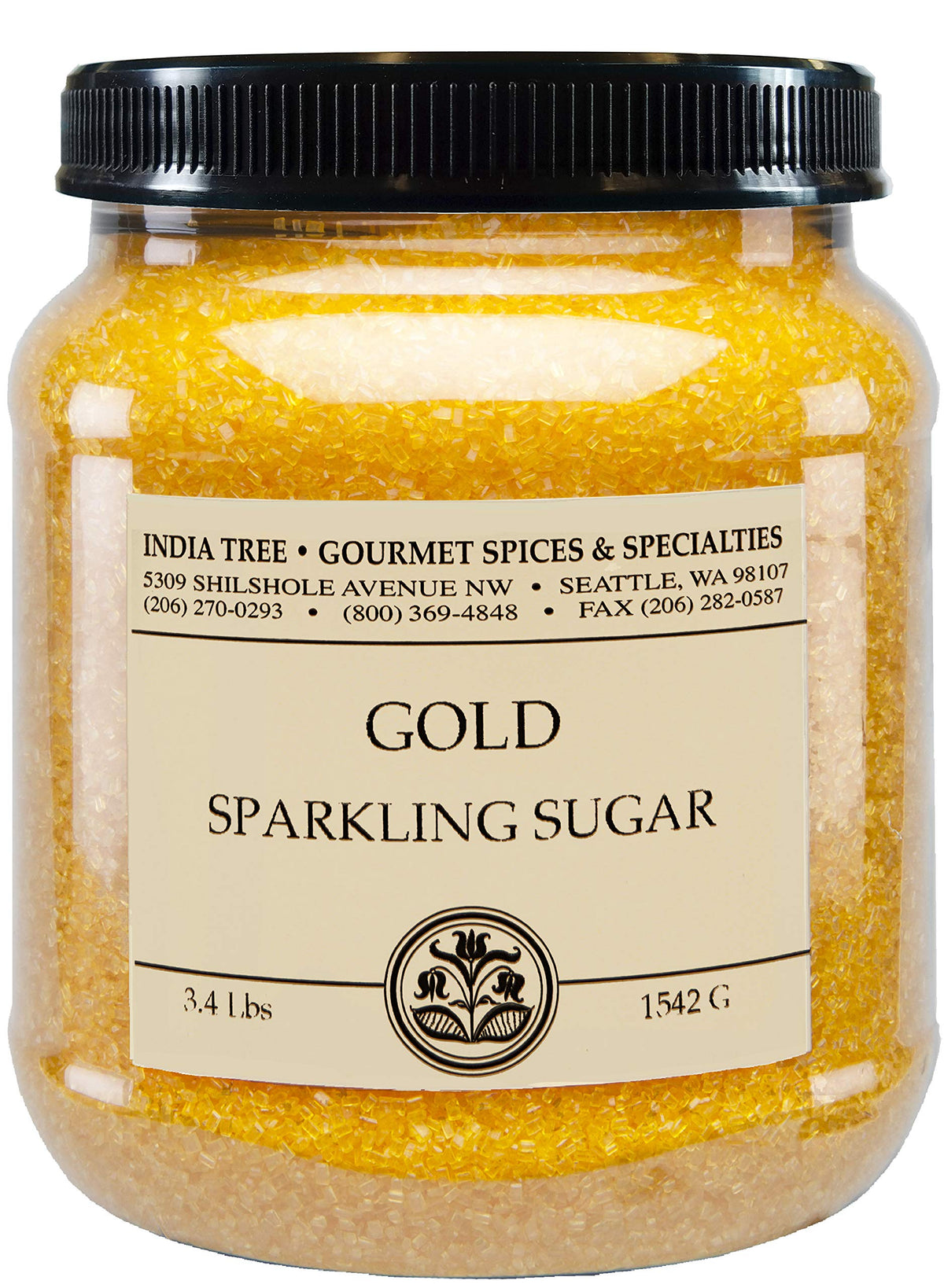 Gold Sparkling Sugar by India Tree – 54.4 Ounces, Pack of 2, Model 70214
